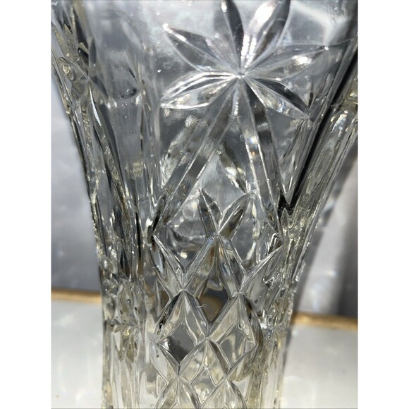 Anchor Hocking 10.5” Tall Star Of David Mid Century Pressed Glass Vase No Flower - Picture 4 of 8